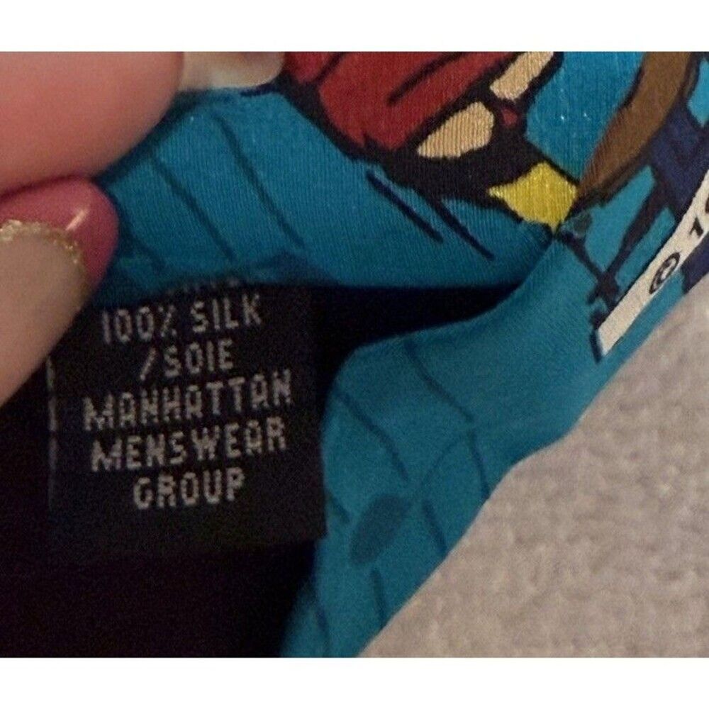 Vintage Peanuts Snoopy Tie 100% Silk made in the USA Music Notes 56" - Picture 7 of 8
